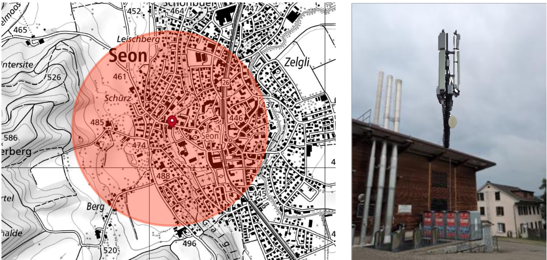 Karte mit Perimeter und Gebäude